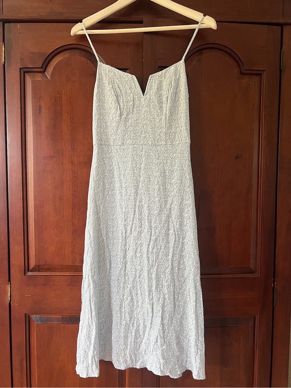 Row A Spaghetti Strap Midi Floral Dress in Light Blue